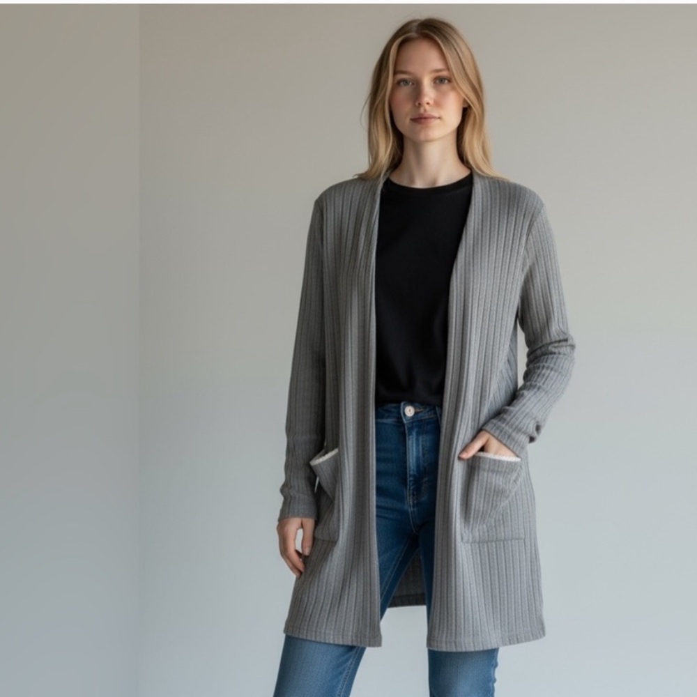 Blu Pepper NWT Cozy Life Gray Cardigan